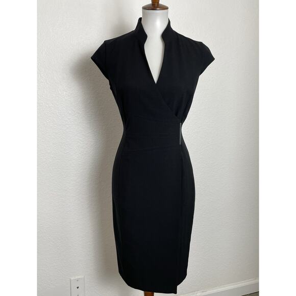Calvin Klein Dress Sheath Bodycon Knee Length V Neck - Picture 1 of 10